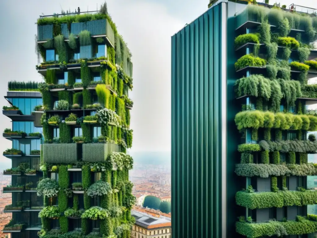 Arquitectura verde sostenible ejemplos: Bosco Verticale en Milán fusionando naturaleza y diseño urbano