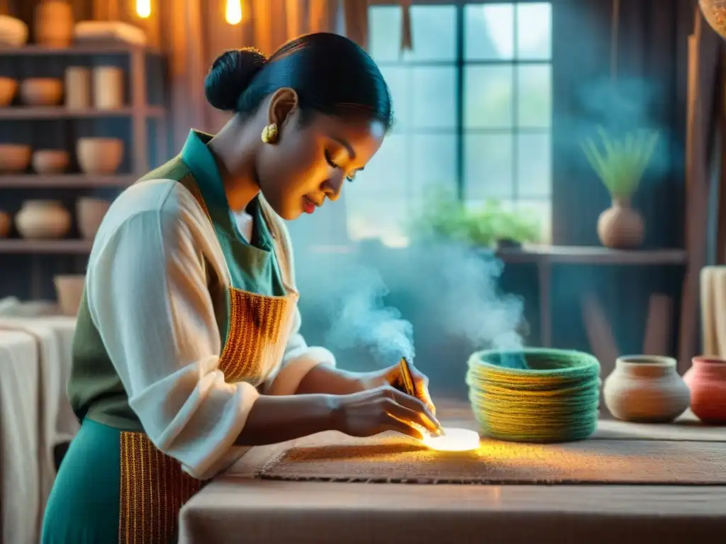 Artesano crea productos sostenibles con pasión y detalle Artesano creando productos sostenibles con detalle y dedicación