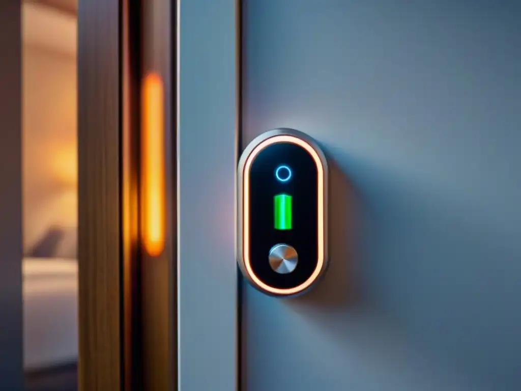 La avanzada cerradura August Smart Lock Pro instalada en una puerta moderna, destaca su diseño innovador y tecnología