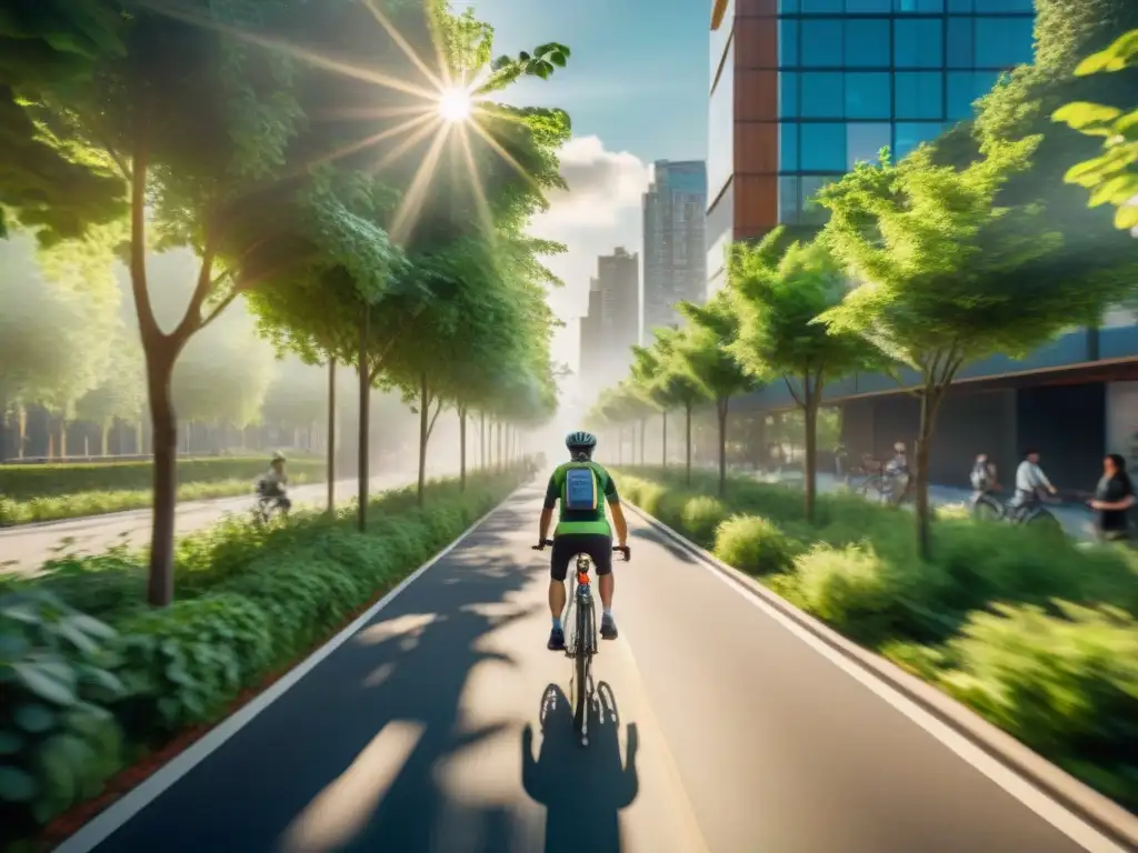 Bicicletas eléctricas en comunidades verdes: escena urbana ecoamigable con diversidad y modernidad