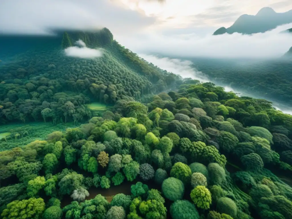 Un bosque exuberante en Asia, muestra la biodiversidad y belleza natural