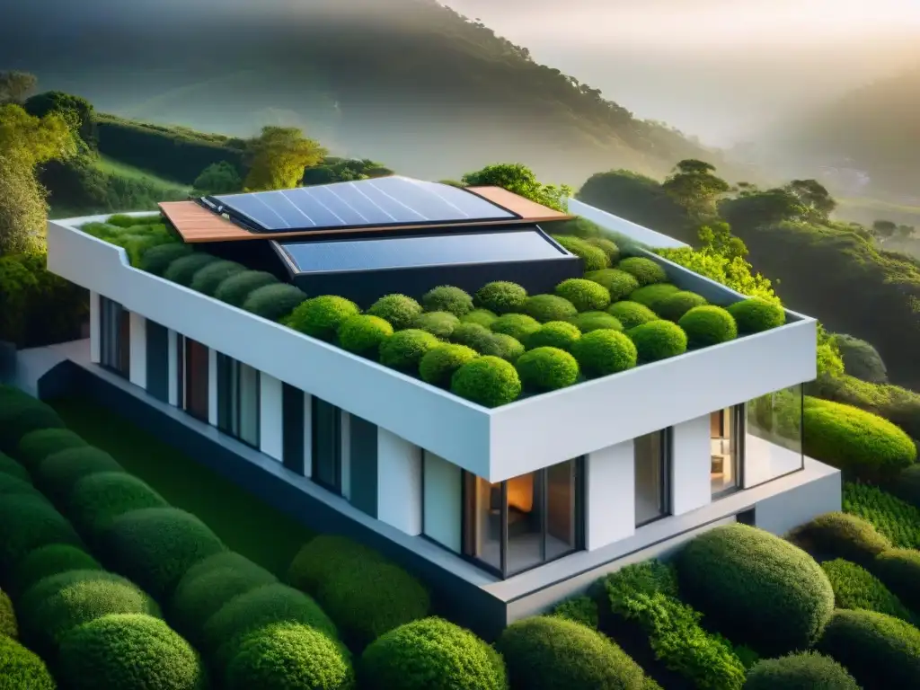 Un complejo arquitectónico ecoamigable con innovaciones en arquitectura sostenible en perfecta armonía con la naturaleza