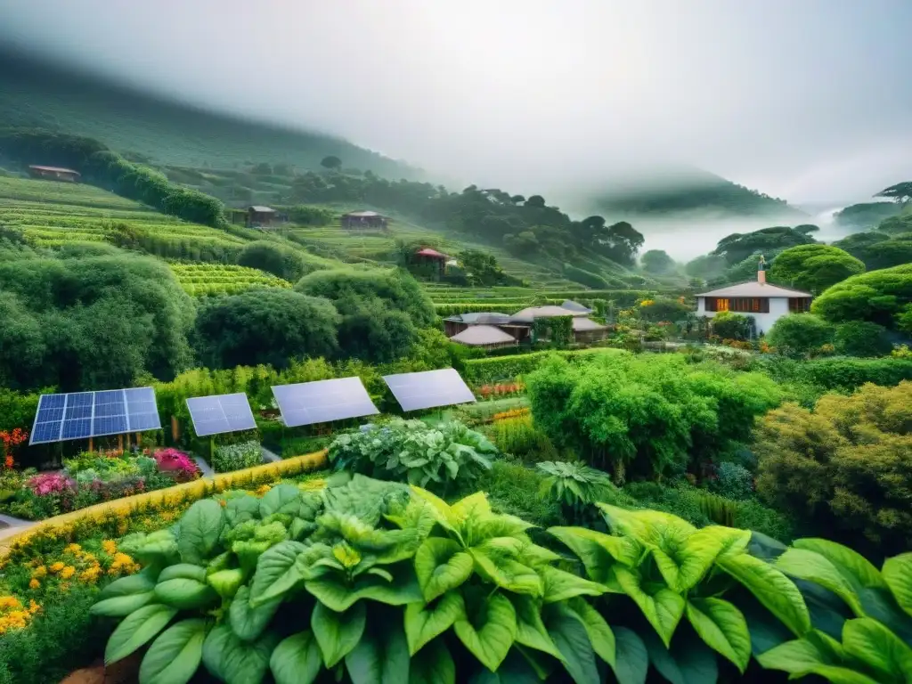 Una comunidad sostenible en armonía con la naturaleza, con hogares modernos y actividades ecofriendly