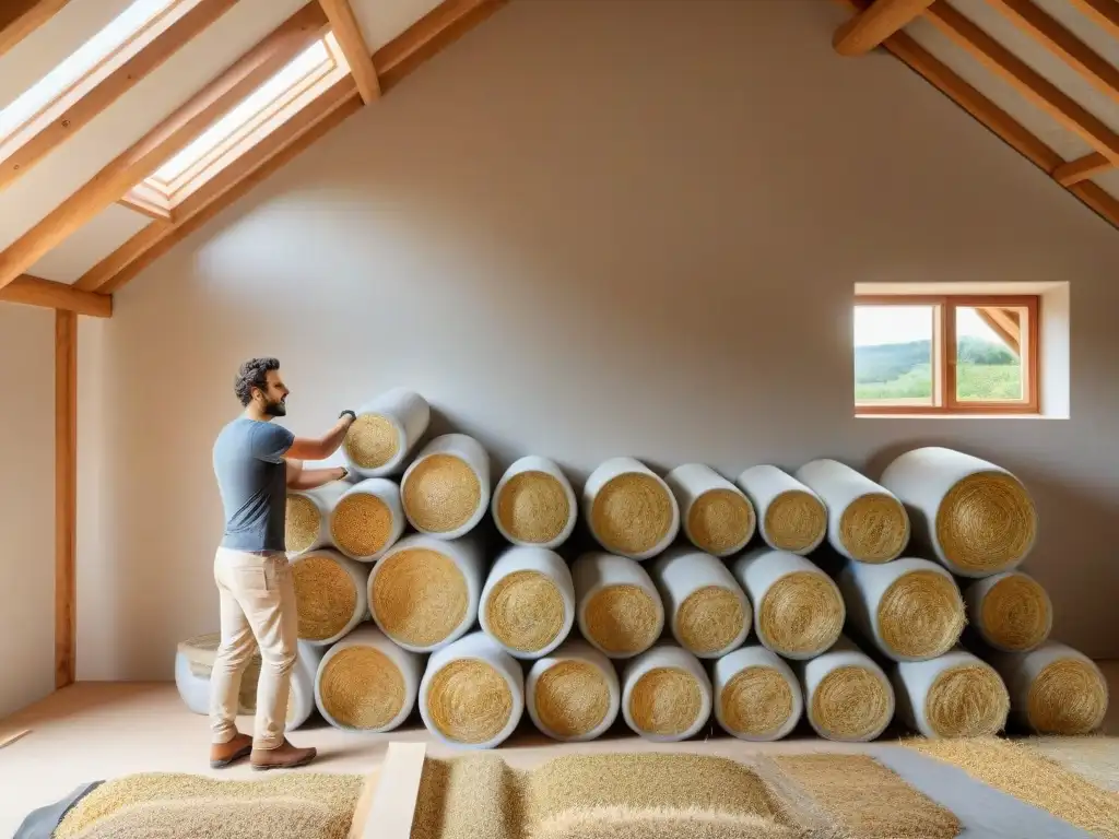 Construcción de casa con balas de paja y aislamiento natural vivienda eficiente