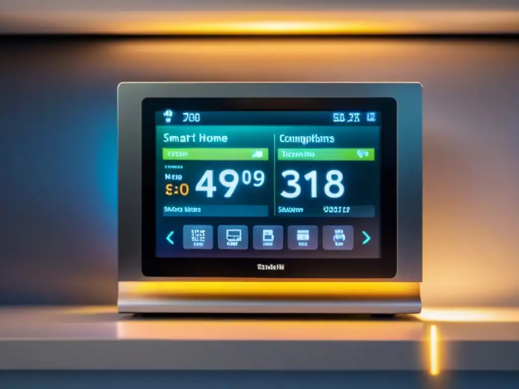 Control central ecofriendly con panel digital, luces y paneles solares