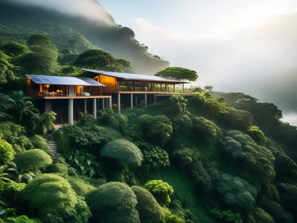 Un ecolodge sostenible integrado en la naturaleza, con diseño arquitectónico innovador