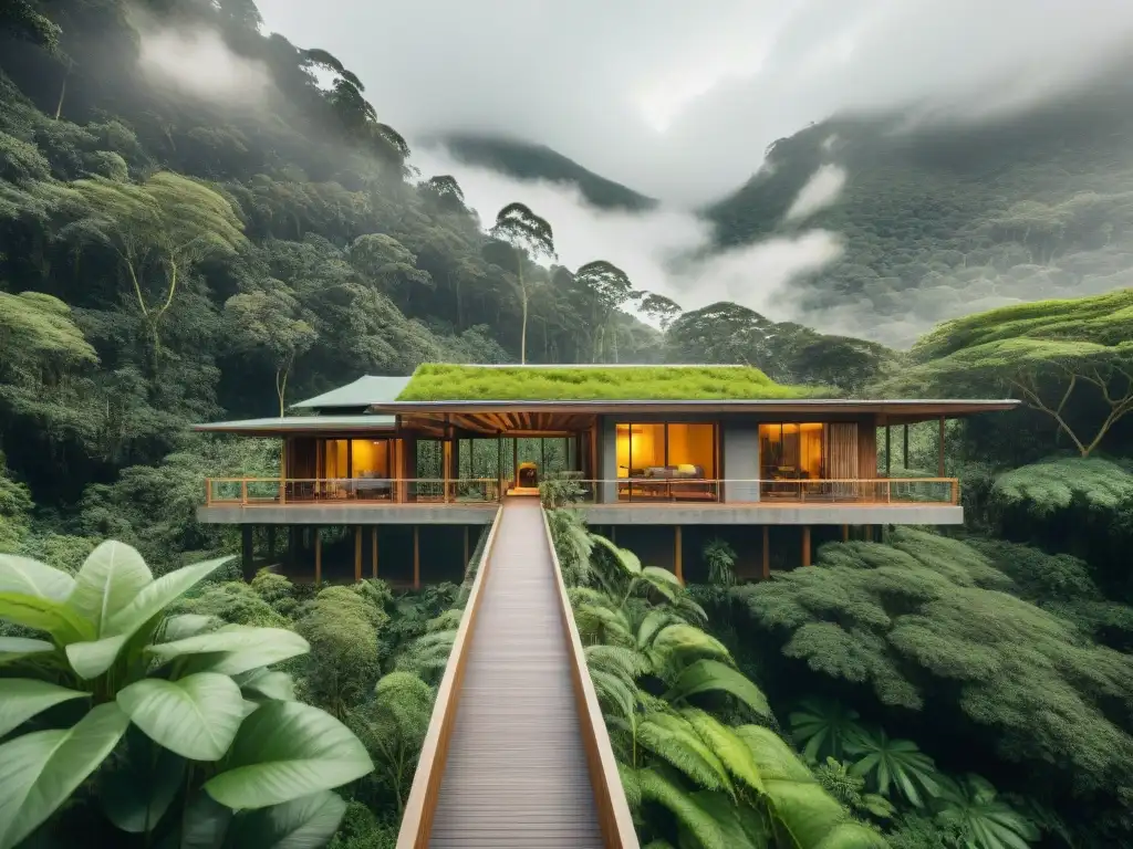 Un ecolodge sostenible en la selva, su arquitectura se fusiona con la naturaleza