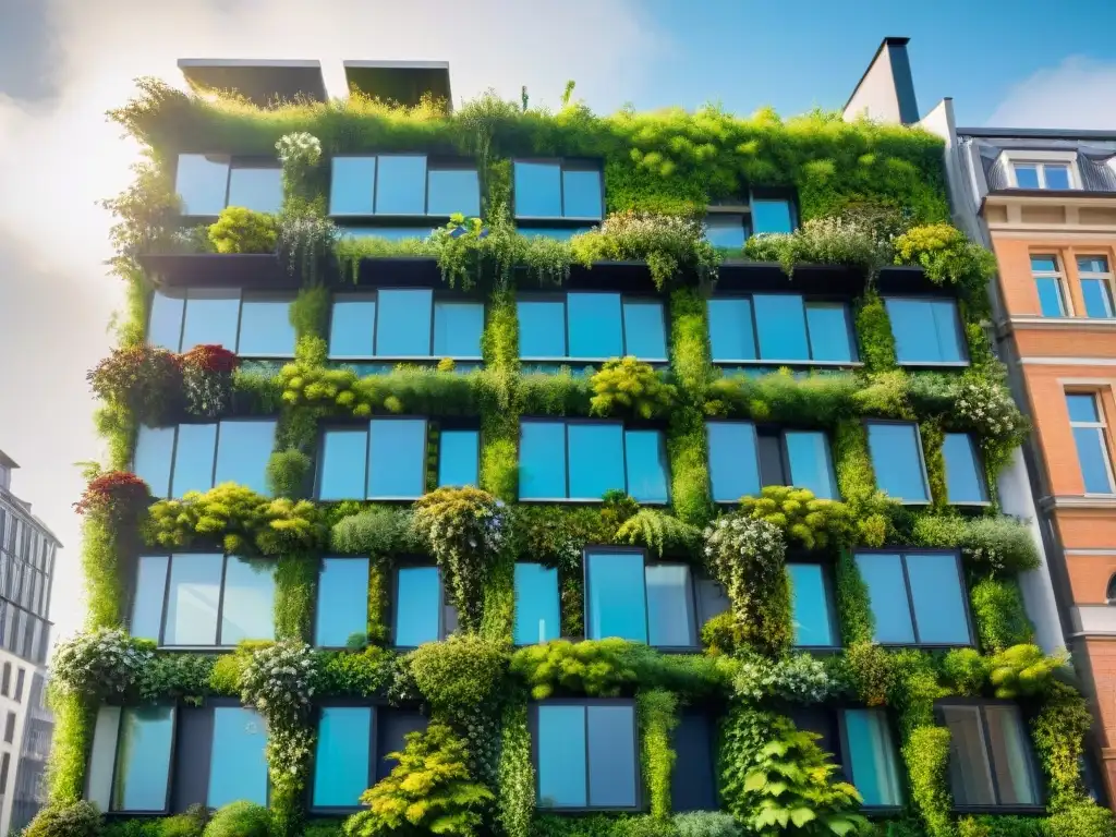 Edificio certificado LEED Platino con tecnologías verdes, en una ciudad