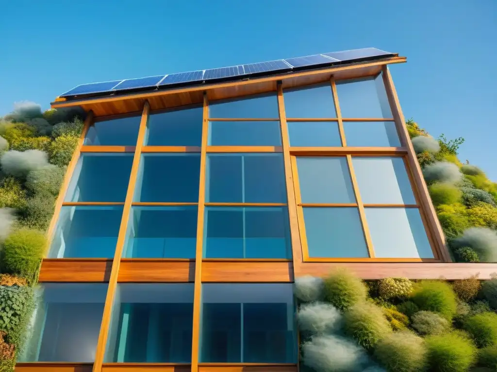 Edificio ecoamigable con materiales reciclados, solar y agua de lluvia