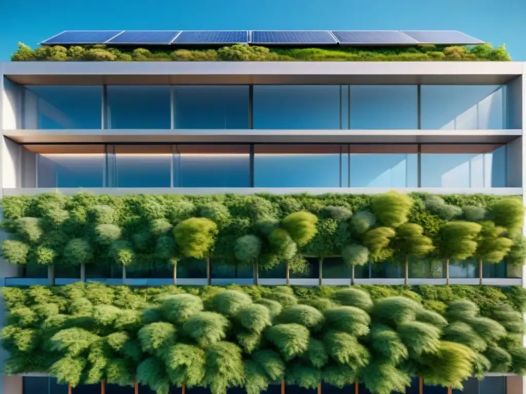 Edificio moderno sostenible con techo verde, diseño ecofriendly y éxito en sostenibilidad arquitectura diseño