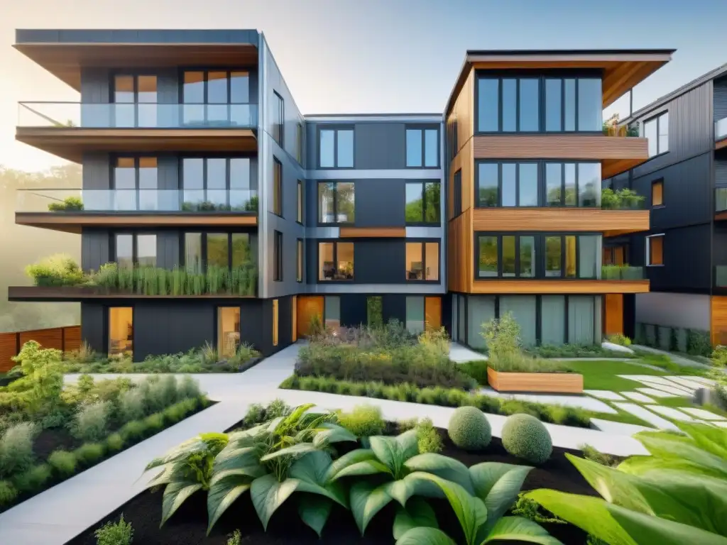 Edificio residencial ecoamigable con certificación LEED, integrando arquitectura y naturaleza en perfecta armonía