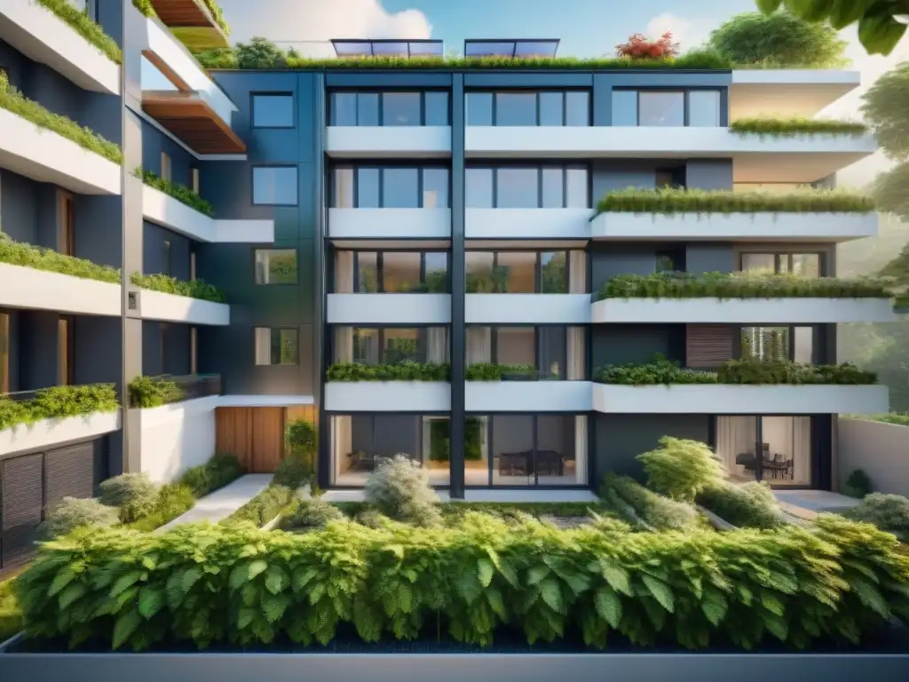 Edificio residencial ecofriendly con certificaciones sostenibles en inmobiliario