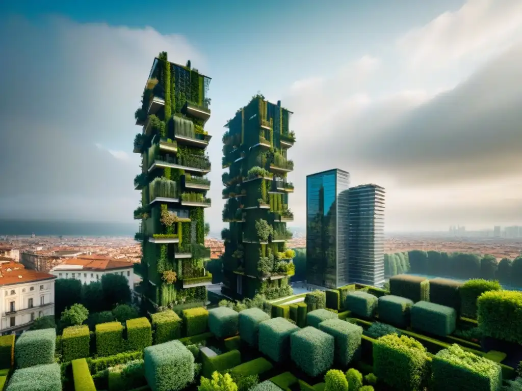 Espectacular imagen de los icónicos Bosco Verticale en Milán, Italia