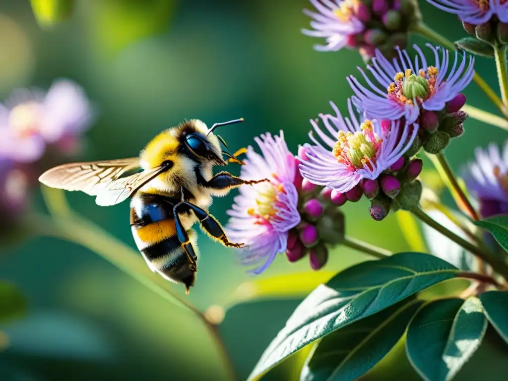 Un hermoso jardín sostenible resplandece con la importancia de abejas y mariposas en la polinización