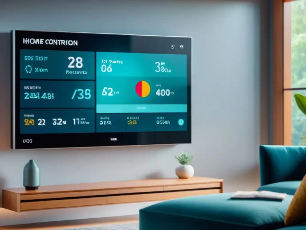Revolución en gestión energética hogar con IA: panel control inteligente muestra datos y ajustes para ahorrar energía