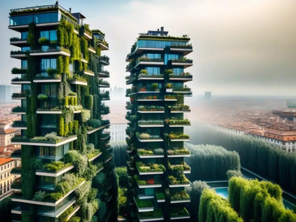 Impactante arquitectura verde sostenible ejemplos: Bosco Verticale en Milán, Italia