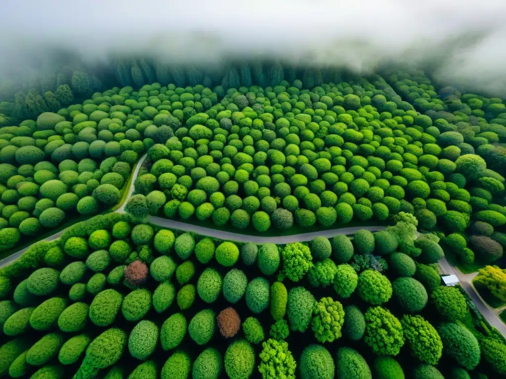 Impresionante vista aérea de una ciudad con techos verdes, resaltando los beneficios de implementarlos en entornos urbanos