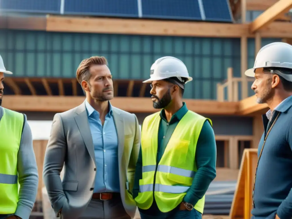 Intensa discusión en sitio de construcción sostenible