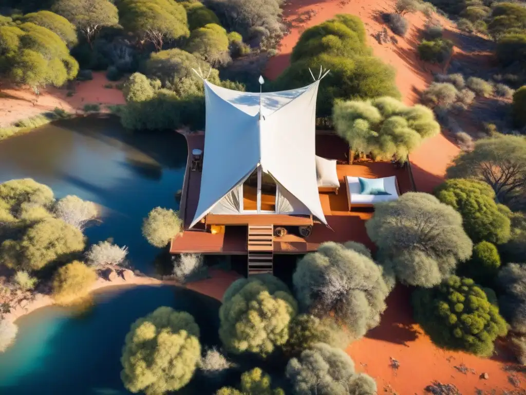 Un lujoso glamping ecológico en Australia, con tiendas safari rodeadas de naturaleza salvaje y paisajes desérticos