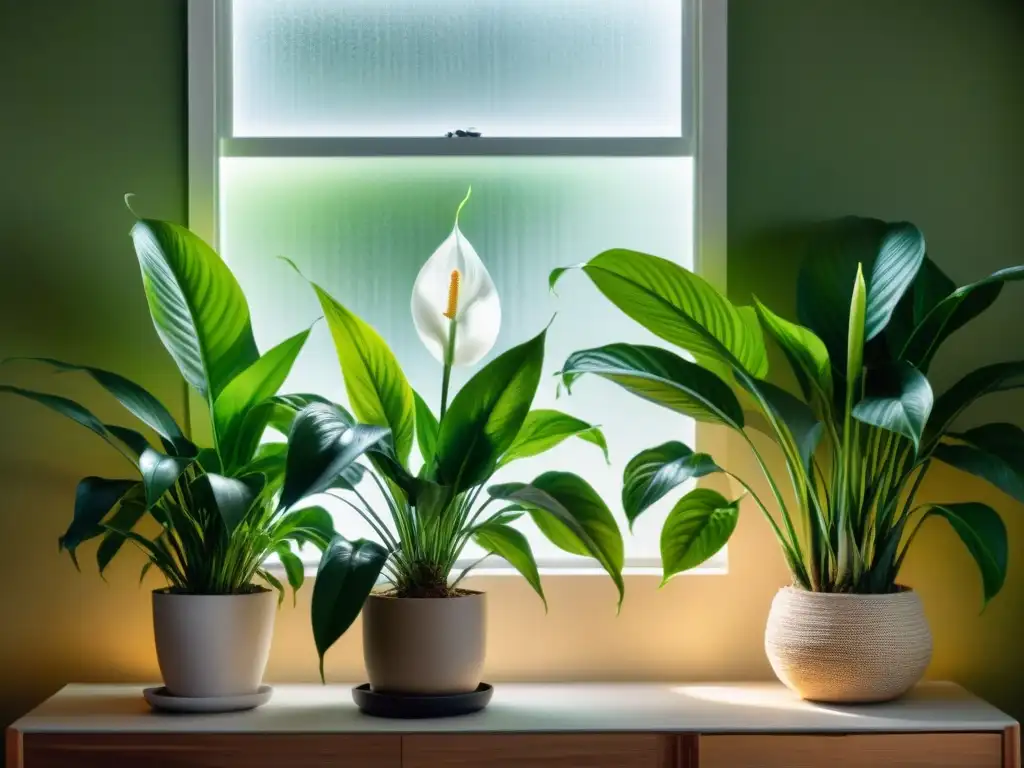 Un oasis de Plantas de interior purificación aire en un espacio luminoso y sereno