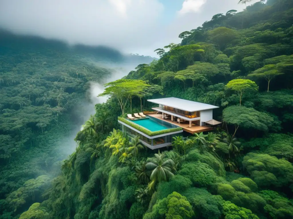 Un oasis de turismo sostenible en la selva tropical, con diseño arquitectónico innovador integrado en la naturaleza