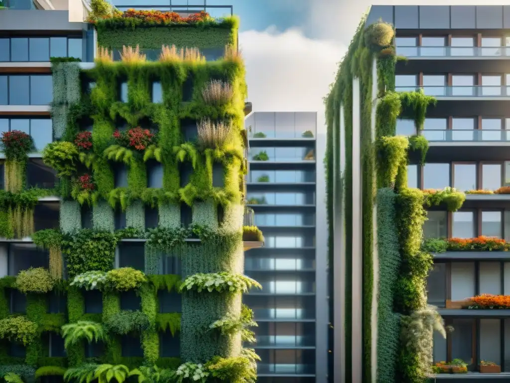 Un oasis verde en un edificio urbano: huertos verticales edificios urbanos