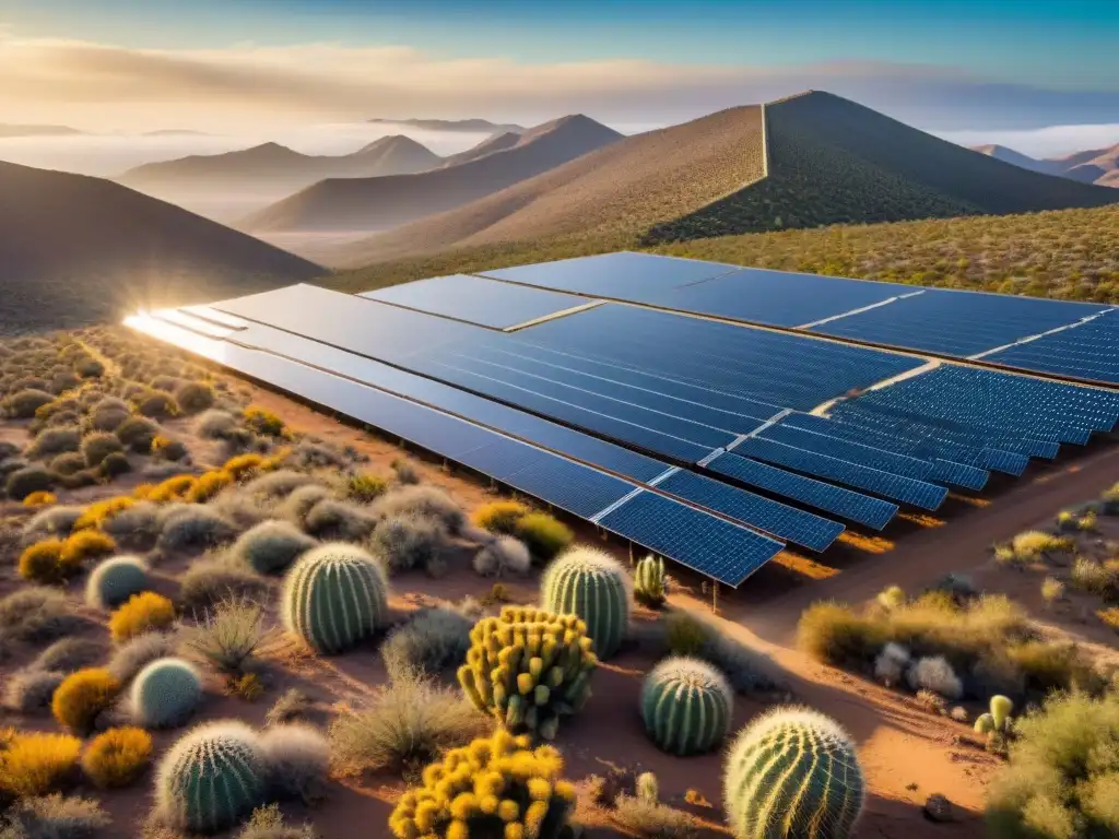 Un oasis de vida en armonía: paneles solares y biodiversidad en el desierto