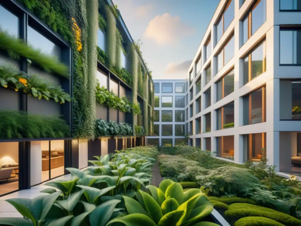 Una obra maestra de arquitectura sostenible a largo plazo: un edificio innovador con tecnologías verdes y jardín vertical exuberante