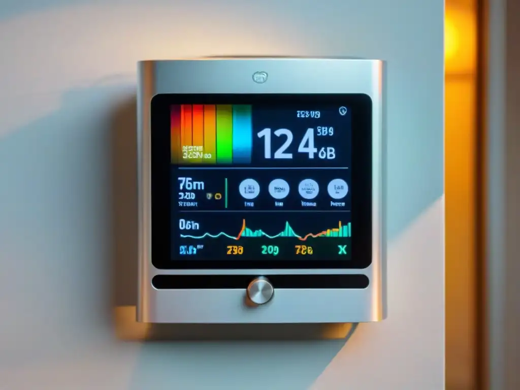 Panel de control de hogar inteligente con datos de consumo de energía en tiempo real y gadgets sostenibles