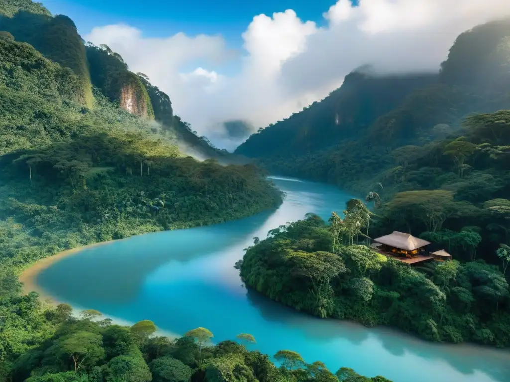 Un paraíso de ecoturismo de lujo respetuoso en la selva: un ecolodge de diseño elegante se funde con la naturaleza, junto a un río cristalino