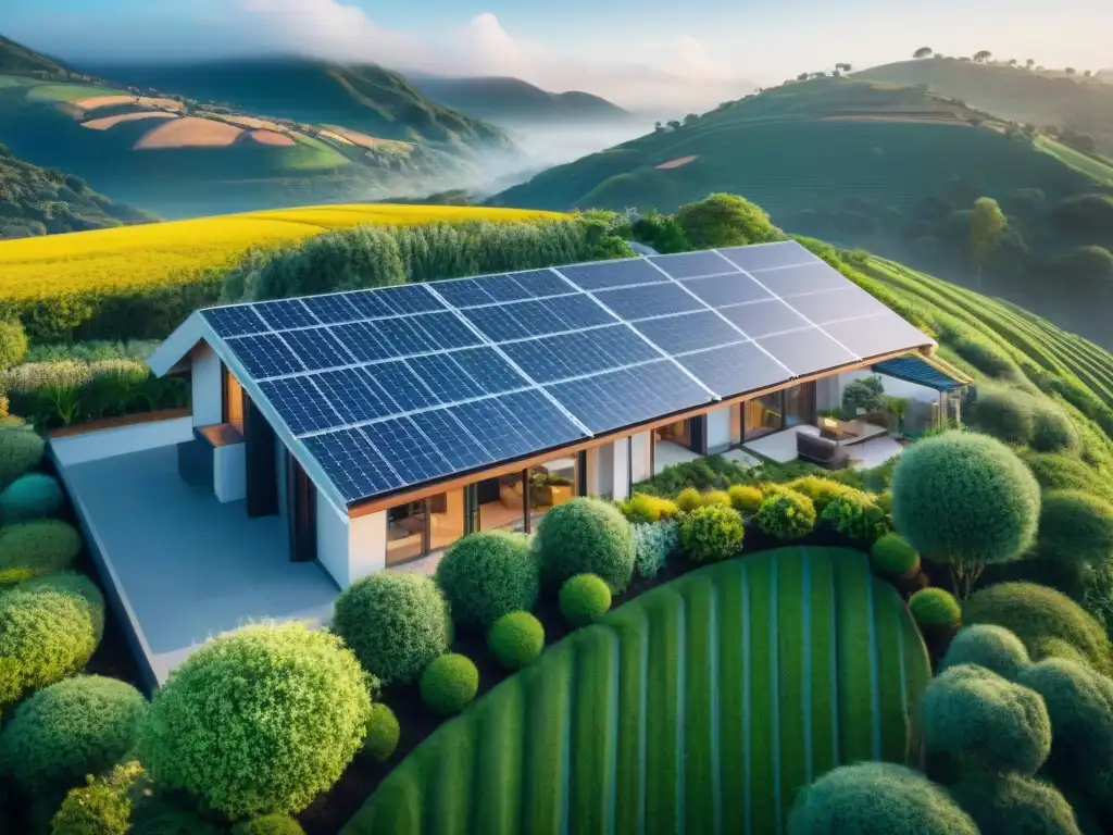 Propiedades ecológicas en mercado inmobiliario: Desarrollo sostenible con paneles solares, jardines verdes y sistemas de recolección de agua