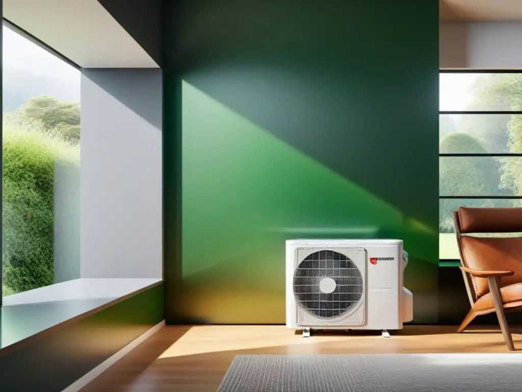 Un sistema de calefacción y refrigeración ecológico en una casa contemporánea con diseño eficiente y consumo energético bajo