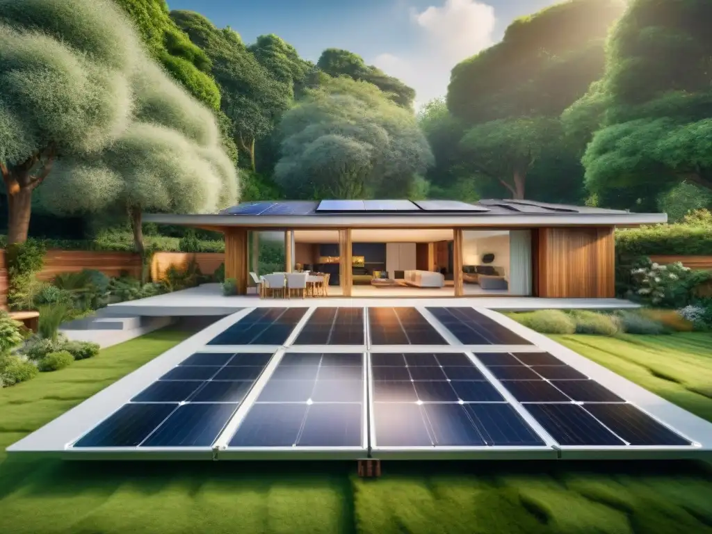 Renovación ecológica: hogar sostenible con paneles solares y jardín verde Renovación sostenible de hogar con préstamos de mejoras para hogar ecológicos
