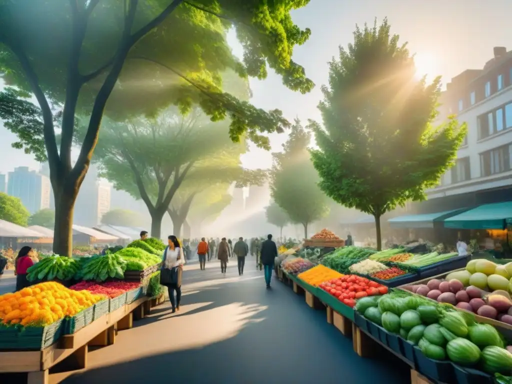 Armonía urbana: modernidad y naturaleza en perfecta fusión Un vibrante contraste entre diseño urbano moderno y naturaleza, reflejando armonía en la ciudad