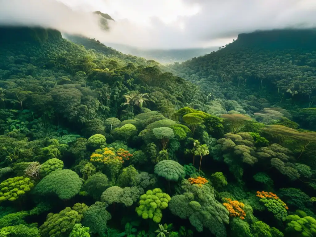 Vista aérea de exuberante selva tropical, destinos ecológicos agencias ecoturismo