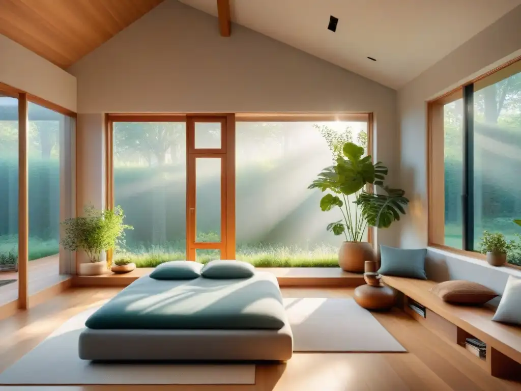 Vista detallada de una casa ecológica con ventilación cruzada, destacando la armonía entre diseño arquitectónico y elementos naturales