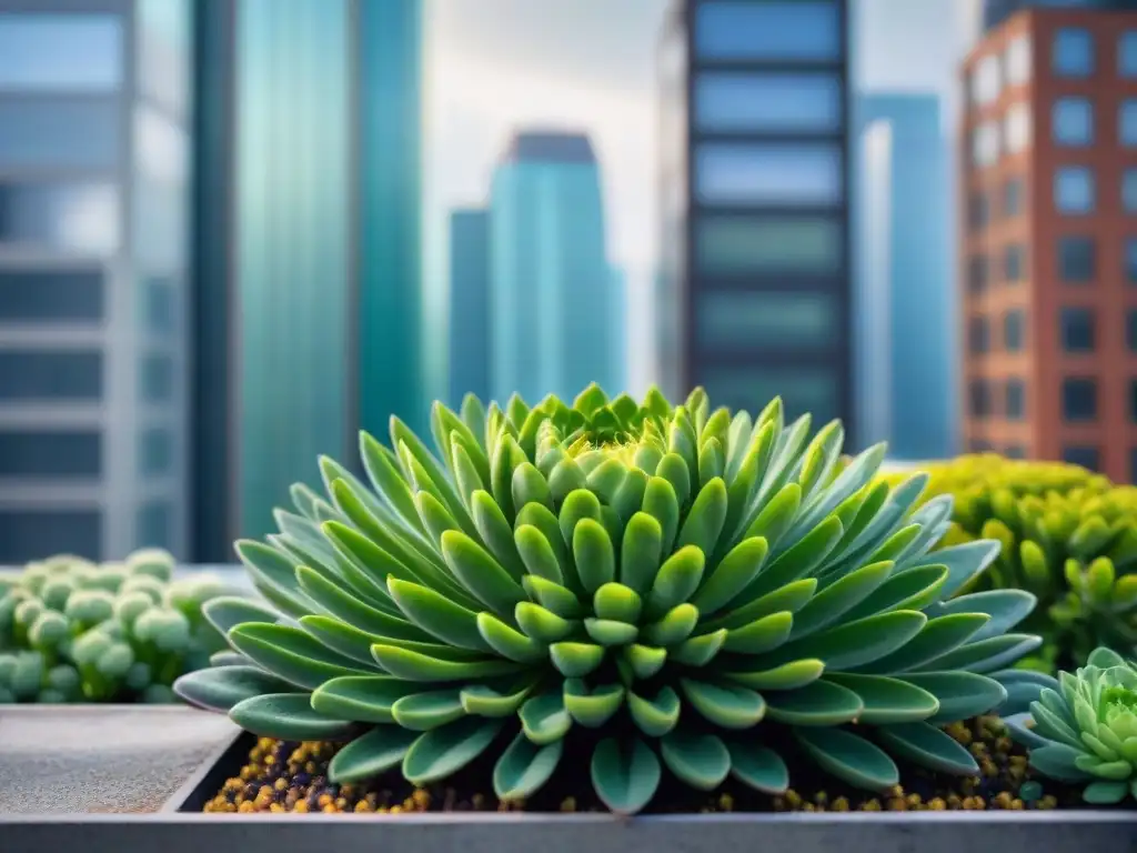 Vista impresionante de techos verdes en edificios, simbolizando los beneficios de la arquitectura urbana sostenible