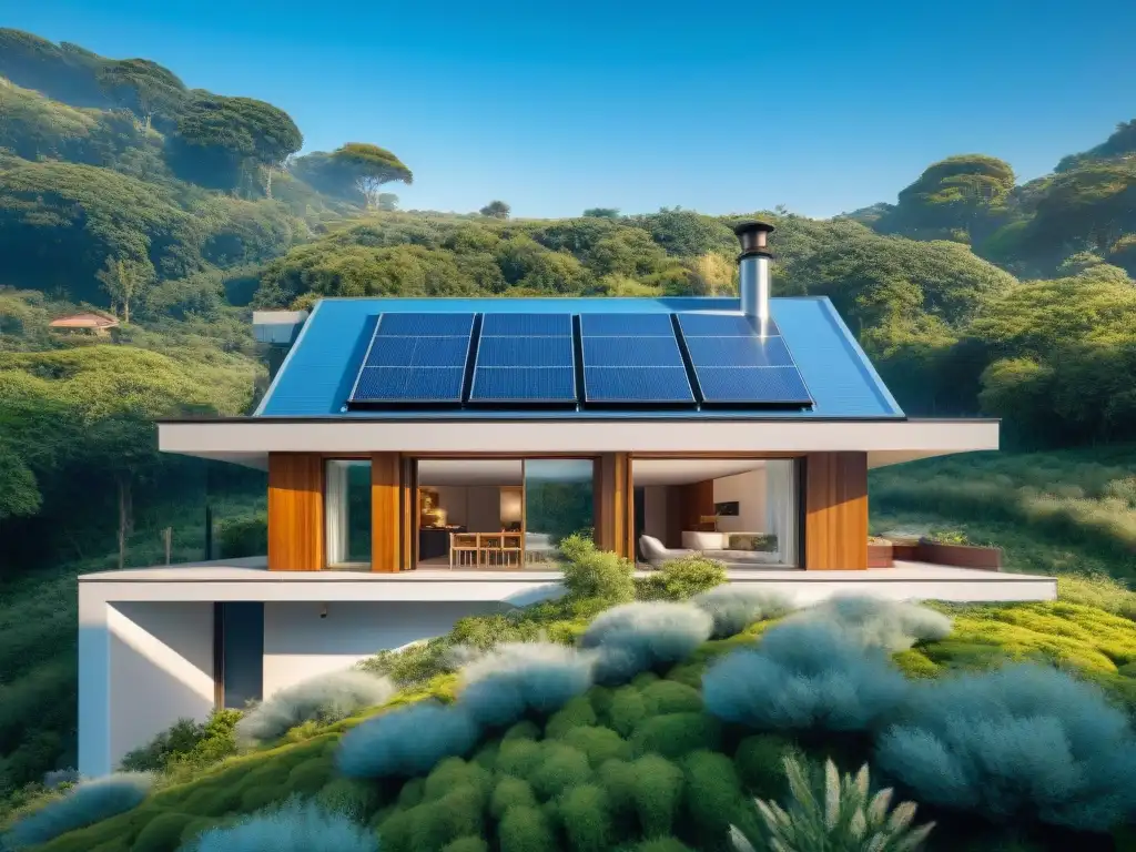 Vivienda bioclimática con diseño moderno y sostenible, integrada en la naturaleza