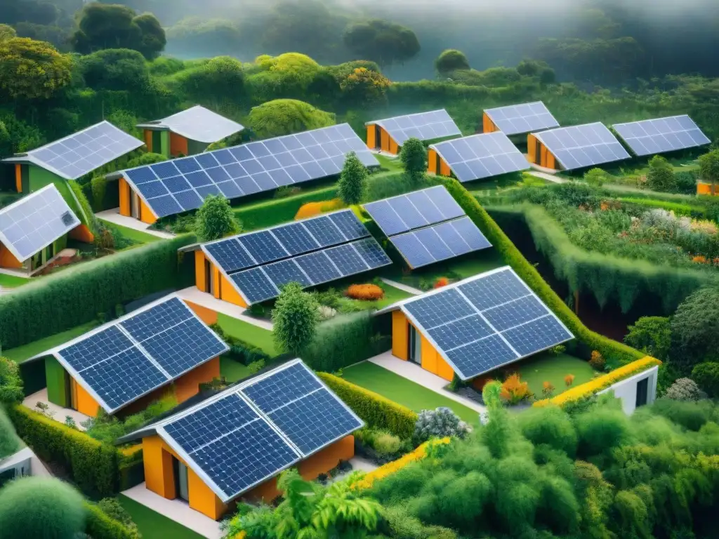 Viviendas sostenibles con costos de seguro: Integración de paneles solares y espacios verdes en un desarrollo moderno